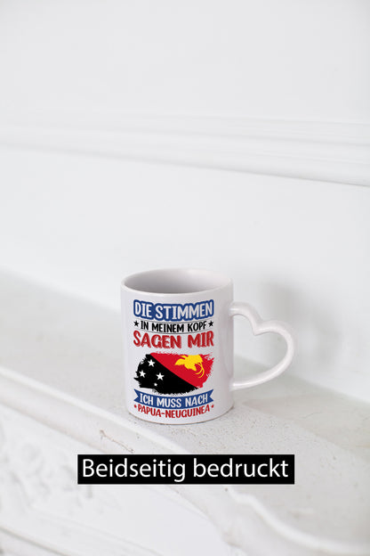 Papua-Neuguinea | Urlaub Stimmen in meinem Kopf v2 Humor Geschenkidee Tasse