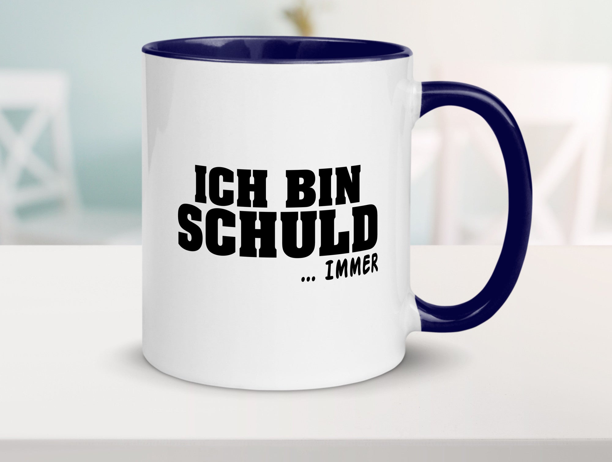 Ich bin Schuld | Schwarze Schaff lustig Humor Geschenkidee Geschenk Tasse
