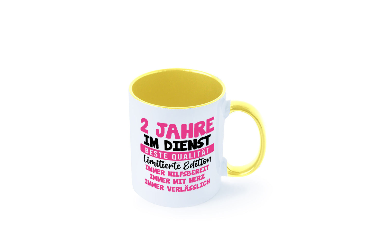 2 Jahre im Dienst | Jubiläum Arbeit v10 lustig Kollegen Büro Geschenk Tasse