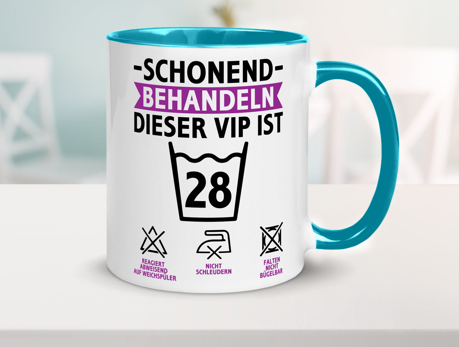 28 Geburtstag | schonend behandeln Jahre Humor Geschenkidee Tasse