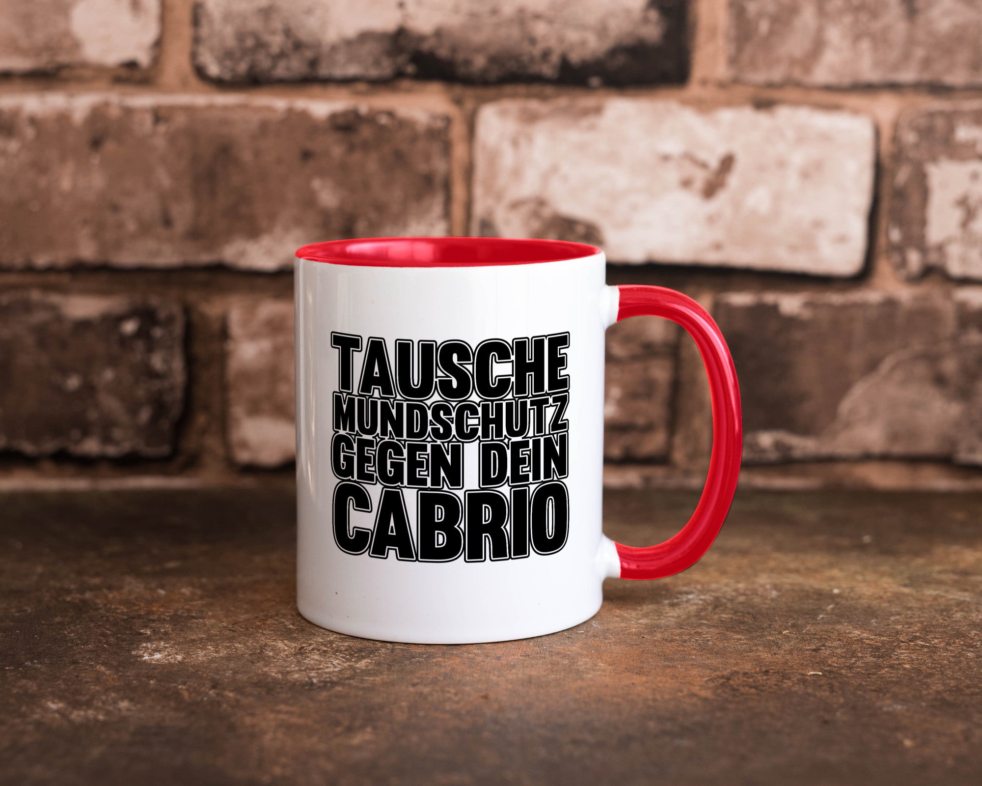 Tausche Mundschutz gegen Cabrio| | Cabrio Geschenkidee Humor Tasse
