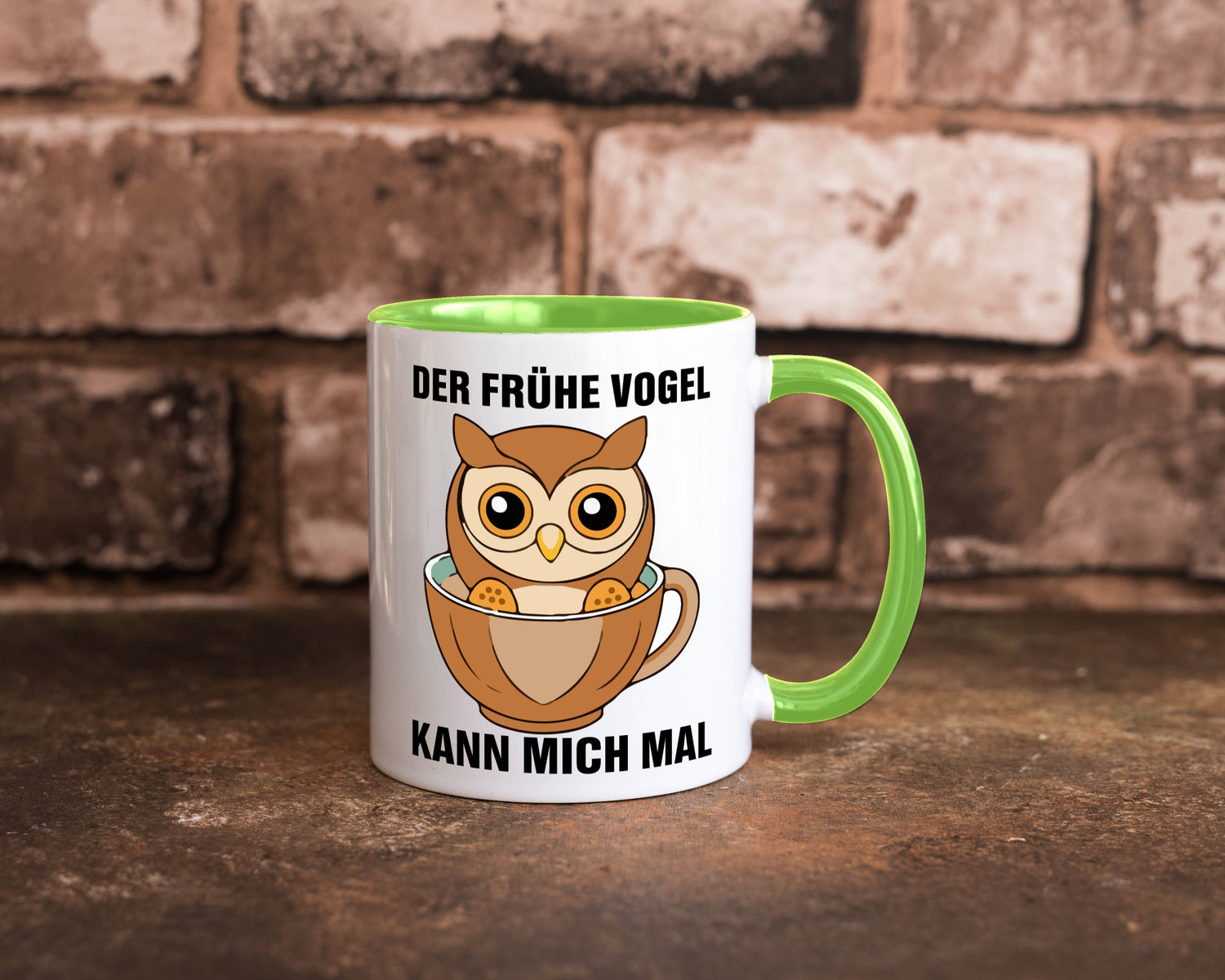 Der frühe Vogel kann mich mal | Eule Morgenmuffel v2 lustiger Spruch Geschenk
