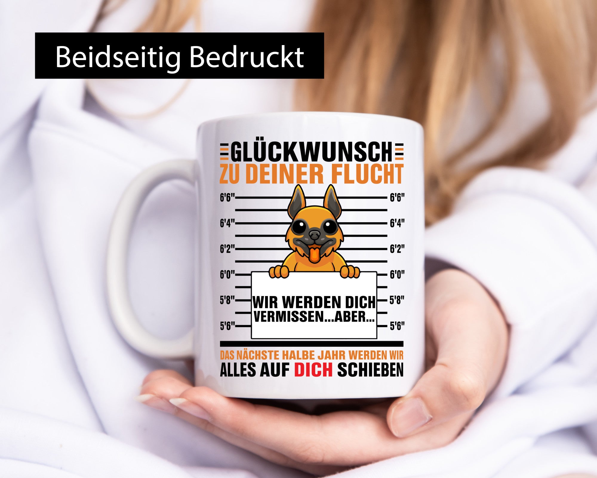 Glückwunsch zu deiner Flucht | Abschiedgeschenk Hund lustiger Spruch Geschenk