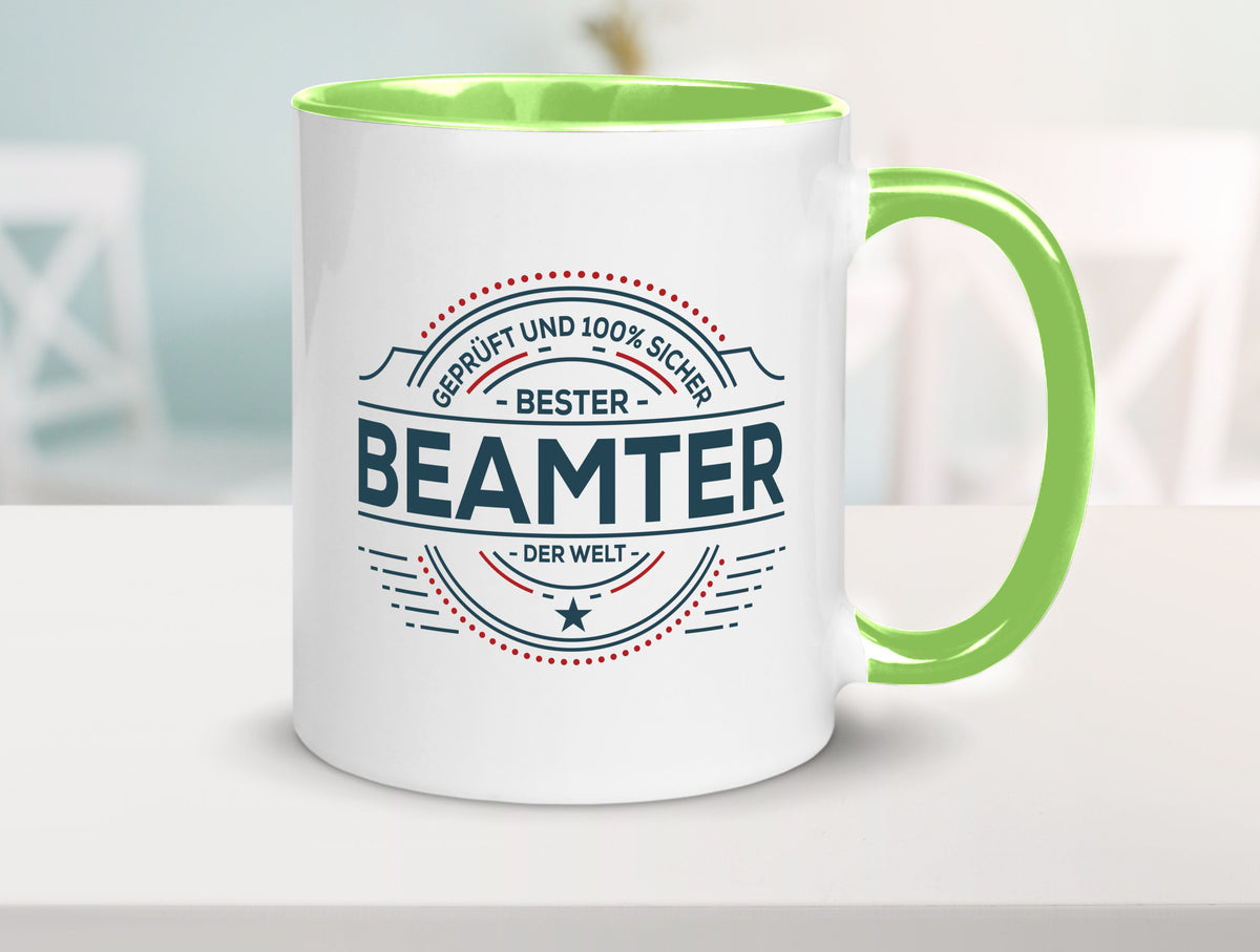 Geprüft und sicher: Beamter | Verbeamtung Dienst Humor Geschenkidee Tasse