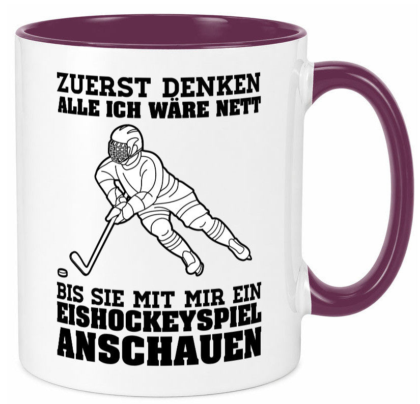 Eishockeyspiel | Eishockeyfan Tasse Eishockeyspieler Humor Geschenkidee
