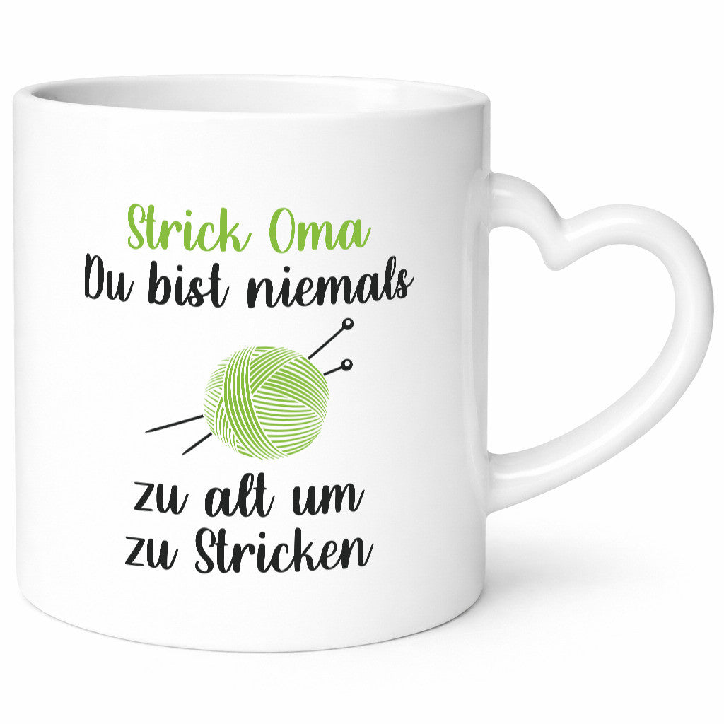 Strickoma, niemals zu alt zum Stricken | Wolle Humor Familie Geschenkidee Tasse