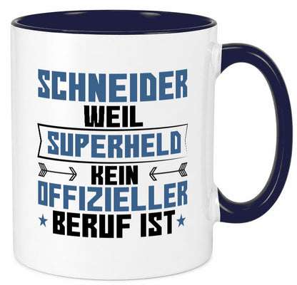 Superheld Schneider | Beruf Schneiderei Geschenkidee Arbeit Kollegen Büro Humor Tasse