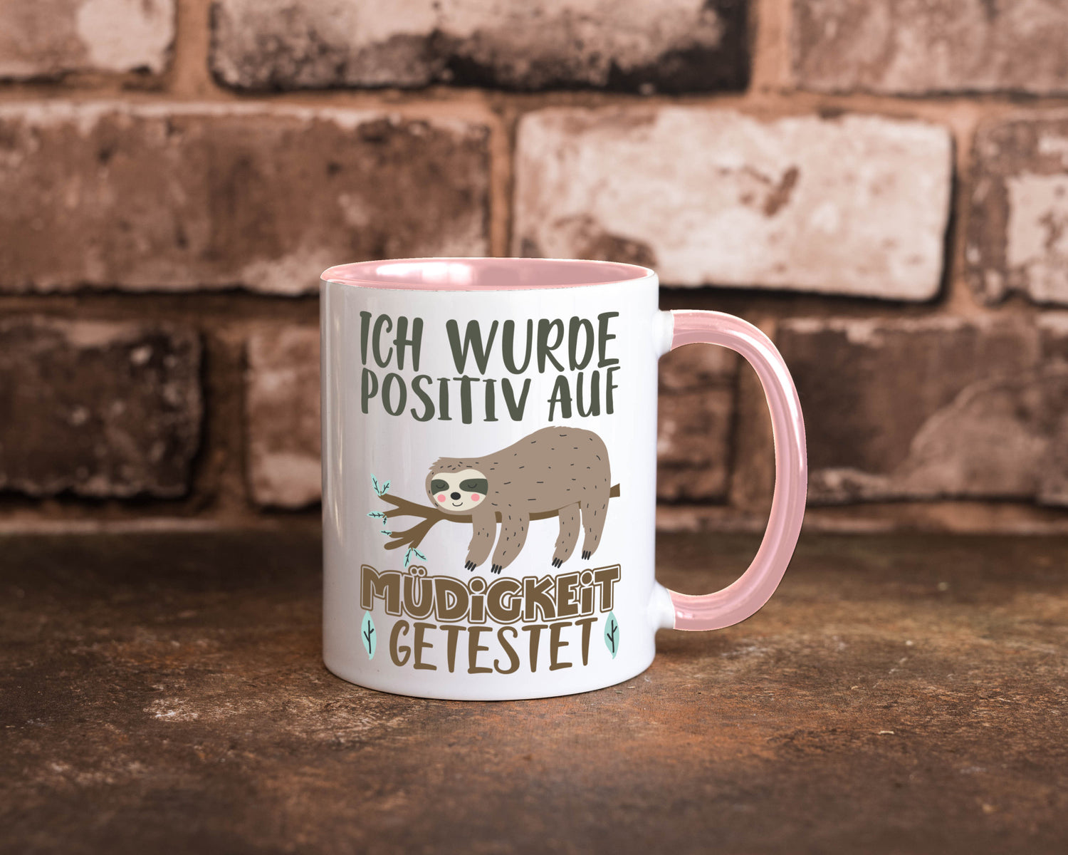 Positiv auf Müde getestet lustiger Spruch Geschenk Humor Geschenkidee Tasse