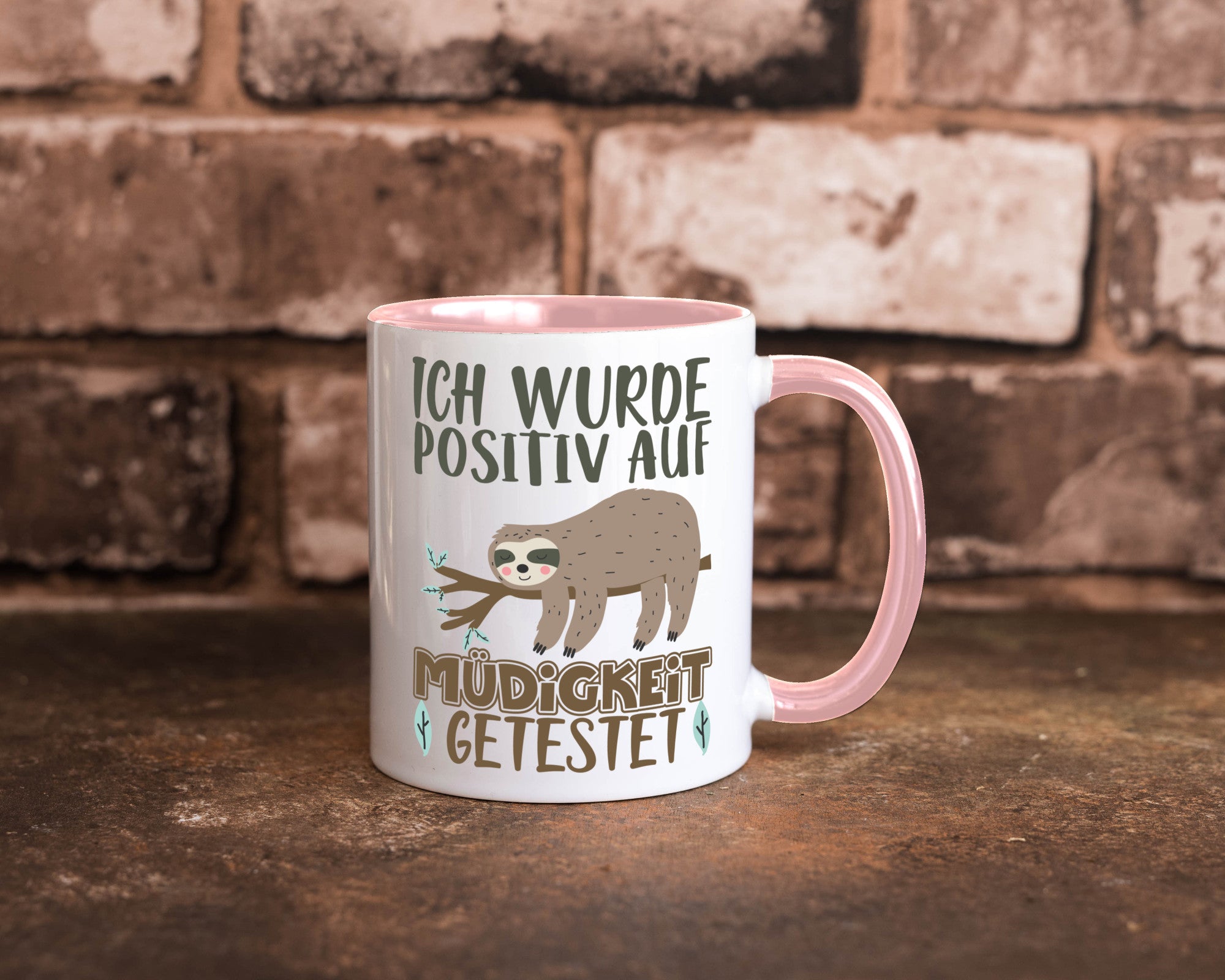 Positiv auf Müde getestet lustiger Spruch Geschenk Humor Geschenkidee Tasse