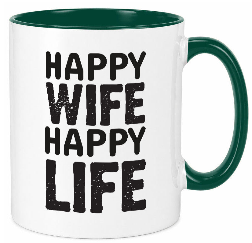 Happy Wife | Ehemann Tasse Ehefrau Humor Statement Geschenkidee