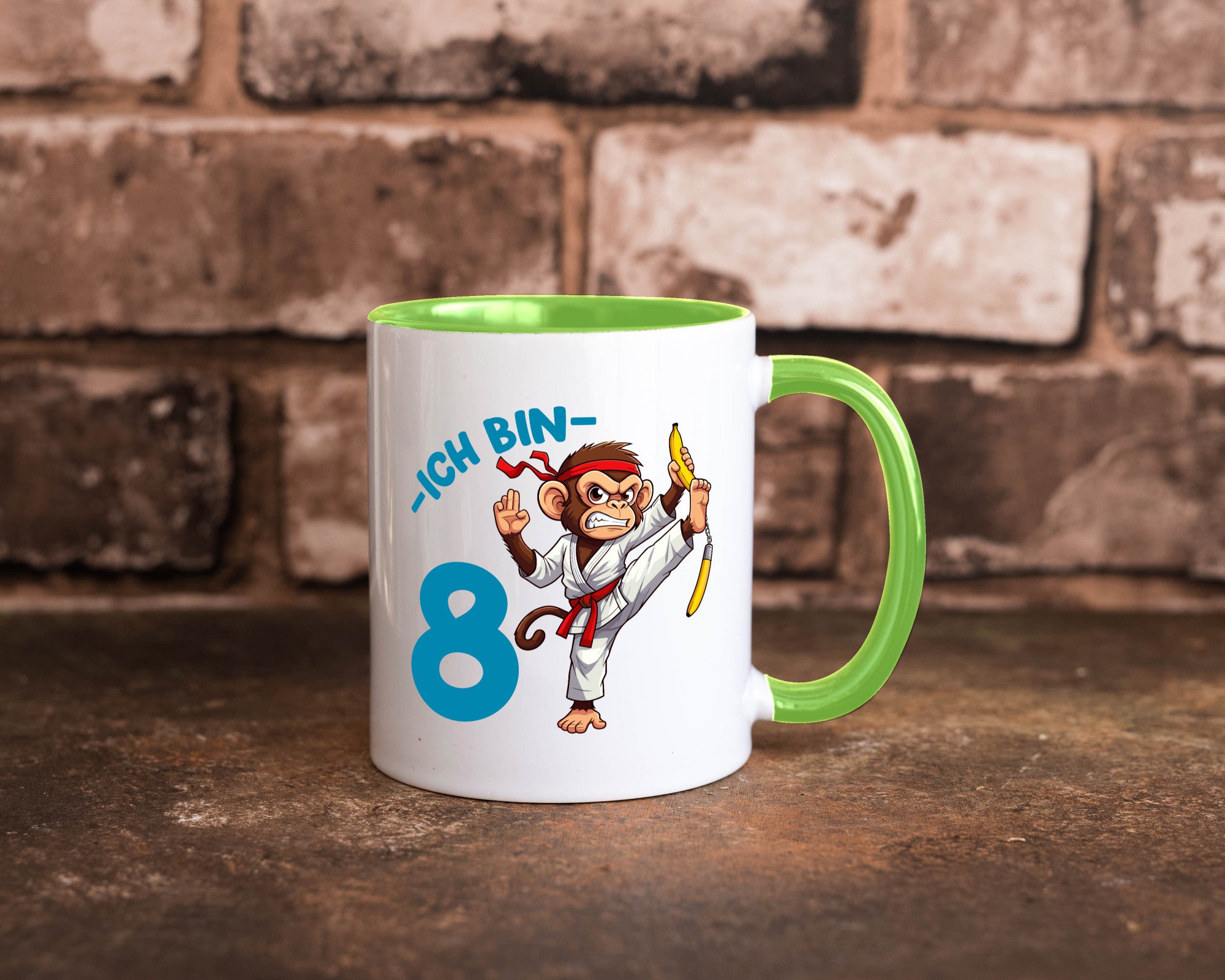 Ich bin 8 | 8. Geburtstag Karate Kampfsport Affe lustiger Spruch Geschenk