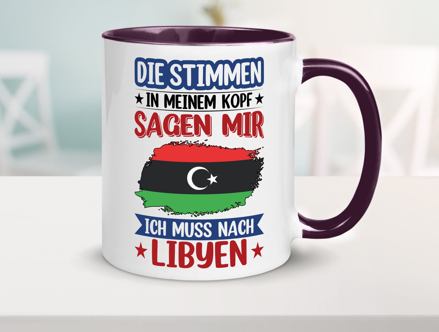 Libyen | Urlaub Stimmen in meinem Kopf Traumland Geschenkidee Humor Tasse