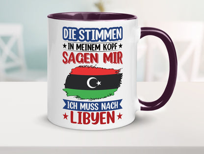 Libyen | Urlaub Stimmen in meinem Kopf Traumland Geschenkidee Humor Tasse