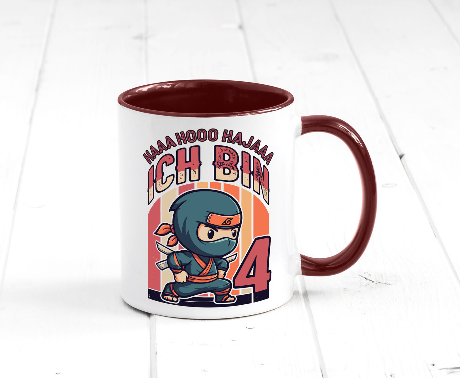 4. Geburtstag | Ninja Junge 4 Jahre lustiger Spruch Geschenk Geschenkidee Tasse