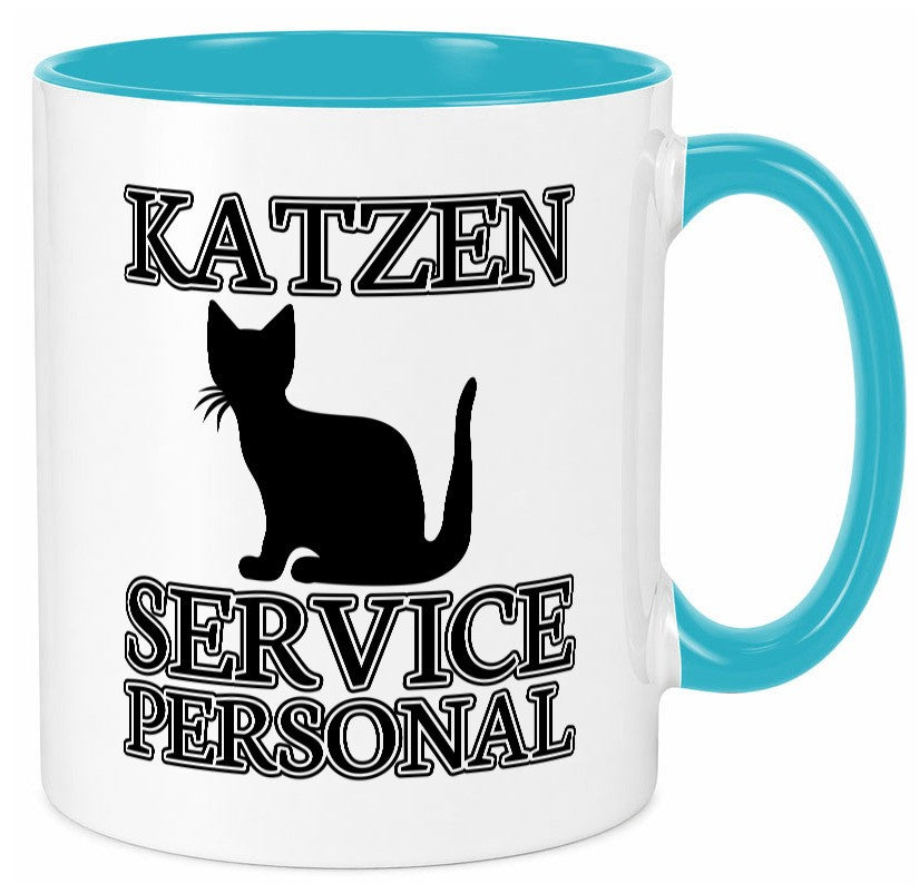 Katzen Service Personal | Katzenbesitzer Tasse Humor lustiger Spruch Geschenk