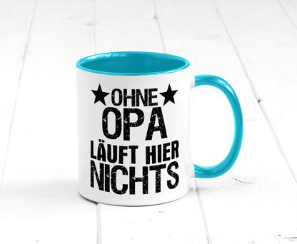 Ohne Opa läuft hier nichts | Sterne Geschenkidee Familie Humor Tasse