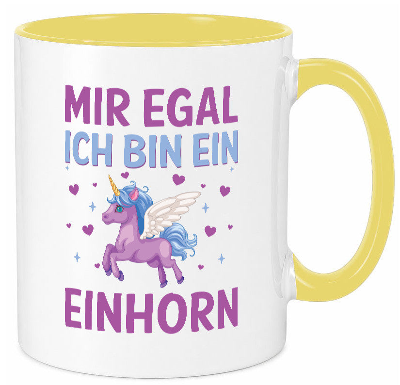 Mir egal, ich bin ein Einhorn| Herzen Geschenkidee Humor Tasse