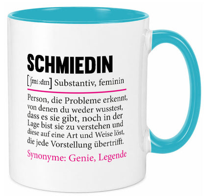 Schmiedin | Schmied Beruf Schmiederei lustig v2 Humor Arbeit Kollegen Büro Tasse