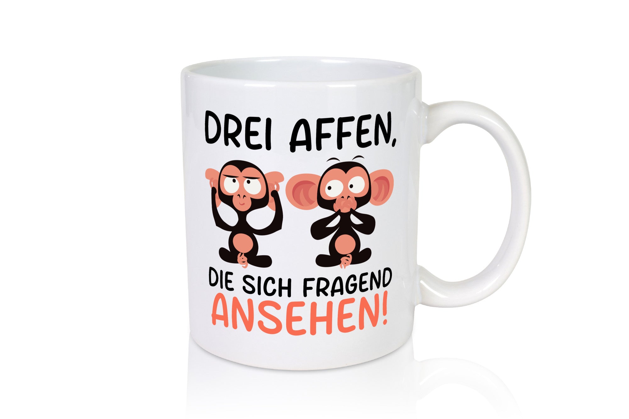 Drei affen die sich Fragend ansehen | v2 lustig Humor Geschenkidee Geschenk
