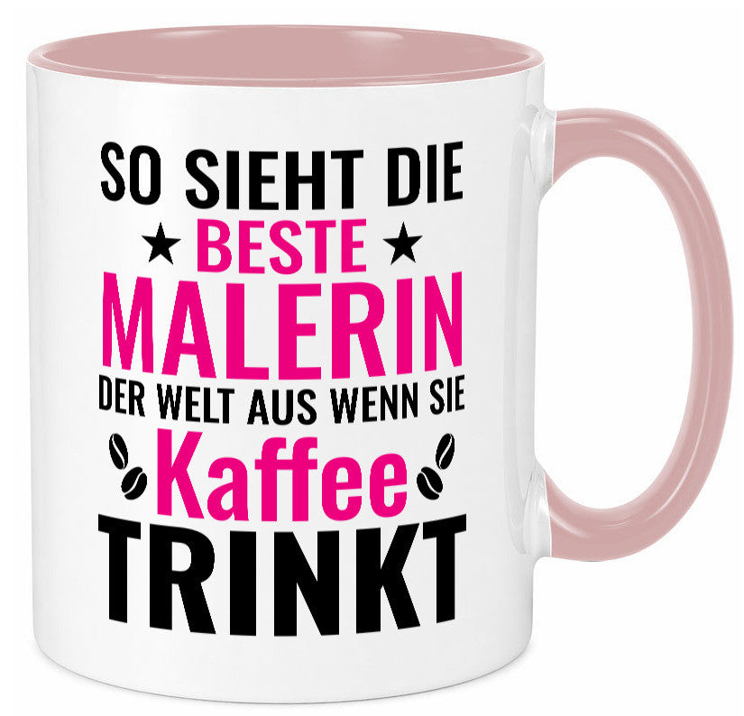 Kaffee trinkt: Malerin | Malerinnen lustiger Spruch Geschenk Humor Geschenkidee Tasse