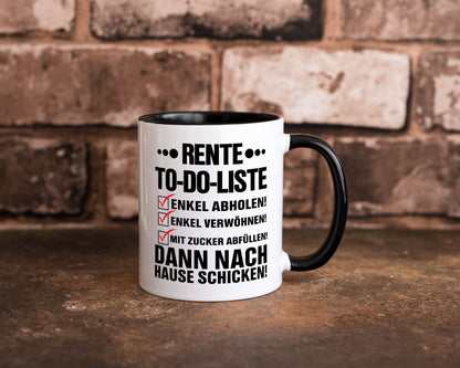 Rente To-Do-Liste | Rentner Tasse Enkel verwöhnen Geschenk Ruhestand Jubiläum