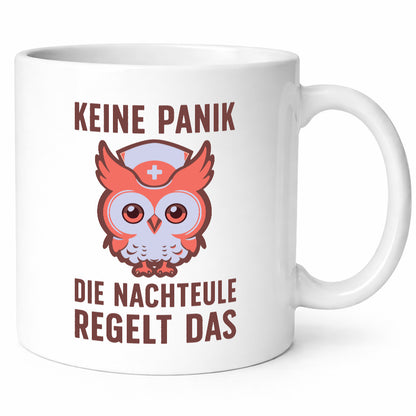 Keine Panik, Nachteule regelt das | Eule Schwesternhaube lustiger Spruch
