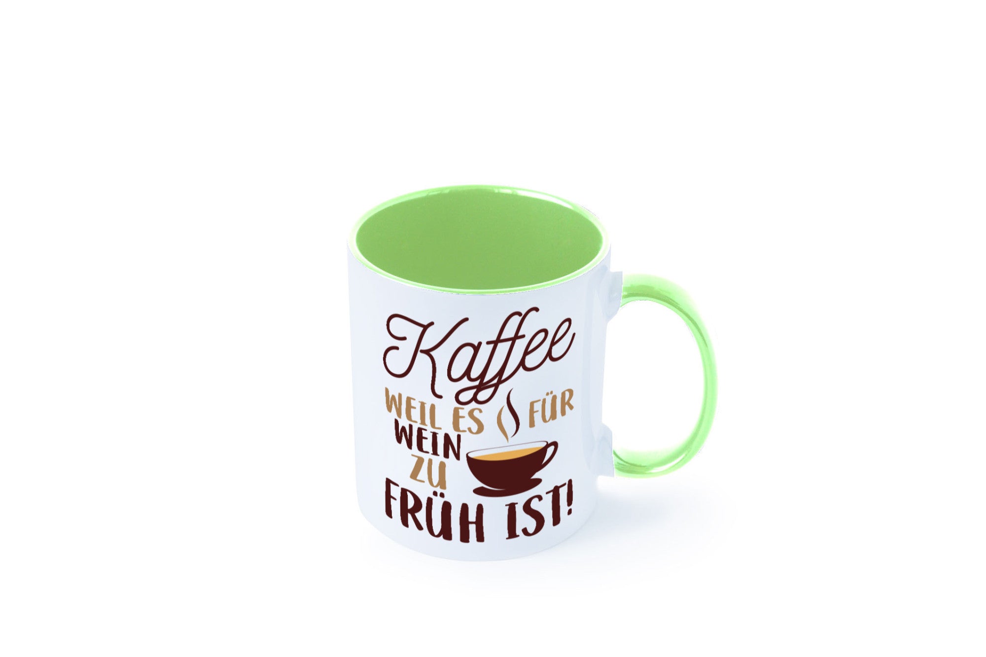 Weil es für Wein zu früh ist | Kaffeetrinker Herzschlag Humor Geschenkidee Tasse