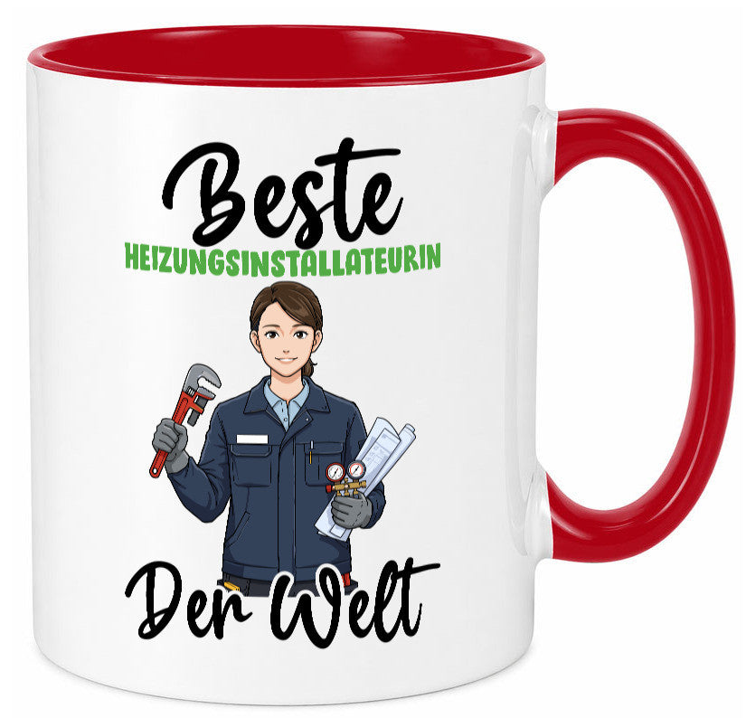 Beste Heizungsinstallateurin | Heizung v2 lustiger Spruch Geschenk Humor Tasse