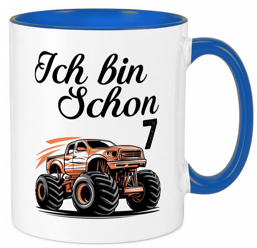 7. Geburtstag | Monster truck 7 Jahre lustiger Spruch Geschenk Geschenkidee Tasse