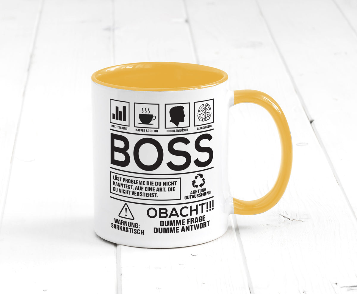 Achtung Probleme Boss | Führungskraft Vorgesetzter lustig Humor Geschenkidee Tasse