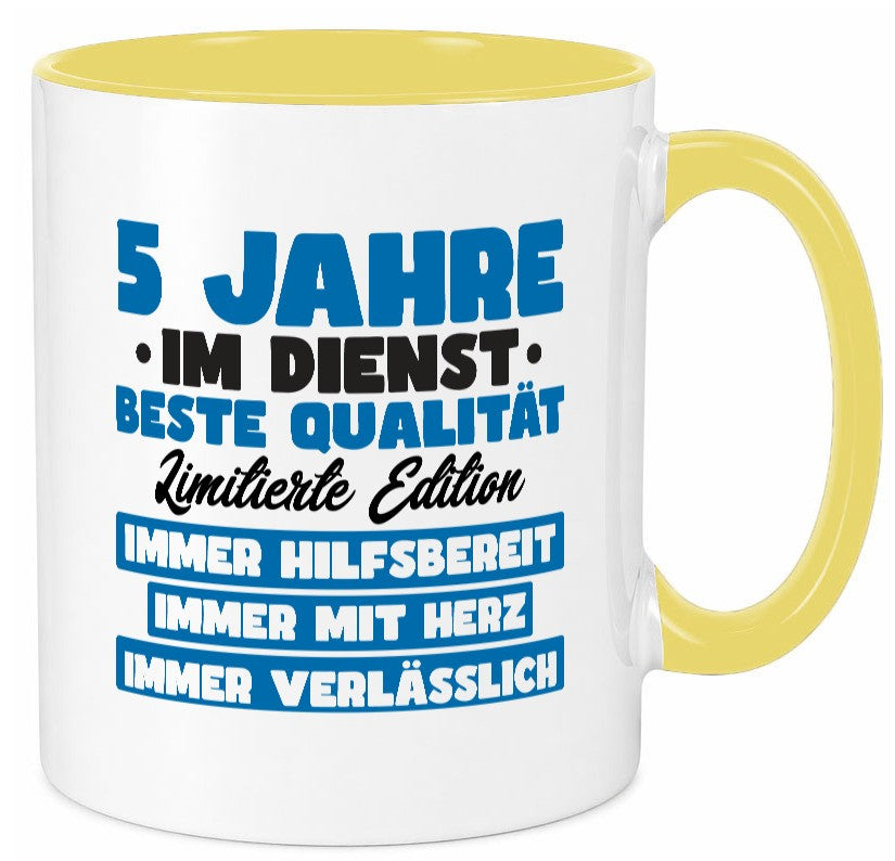 5 Jahre im Dienst | Jubiläum Arbeit v7 Geschenk Kollegen Büro lustiger Spruch Tasse