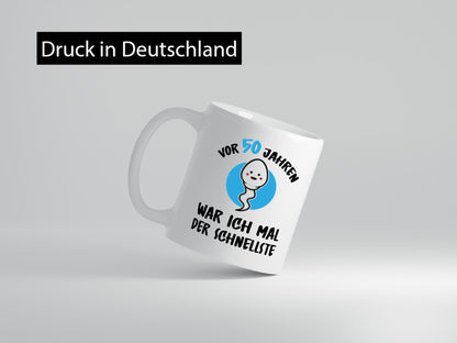 Vor 50 Jahren war ich mal der Schnellste | Schwanger Geschenkidee Humor Tasse