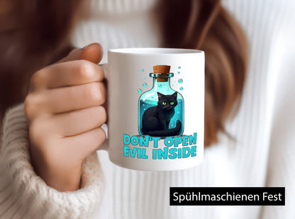 Dont open Evil inside | Böse Katze Schwarze Geschenkidee Tierliebhaber Humor