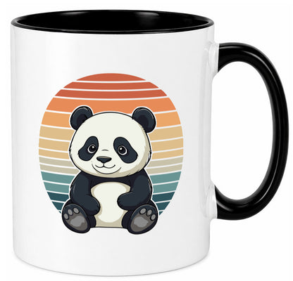 Panda Bär | Retro Vintage sunset v2 lustiger Spruch Geschenk Humor Geschenkidee Tasse