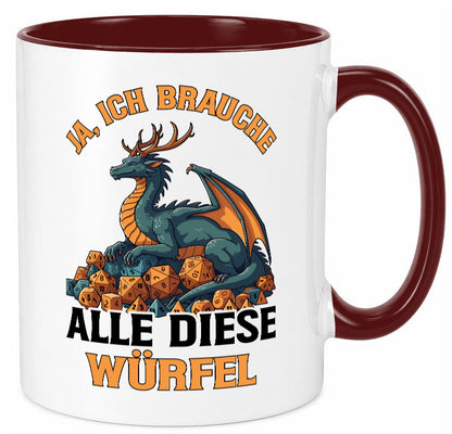 Ja ich brauche alle diese Würfel | Drache Rollenspiel v2 Geschenk Humor