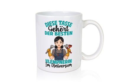 Im Universum: Klempnerin | Klempnerinnen lustiger Spruch Geschenk Humor