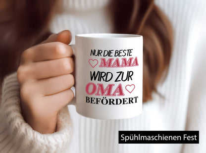 Nur die Beste Mama wird zur Oma Geschenkidee Familie Humor Tasse