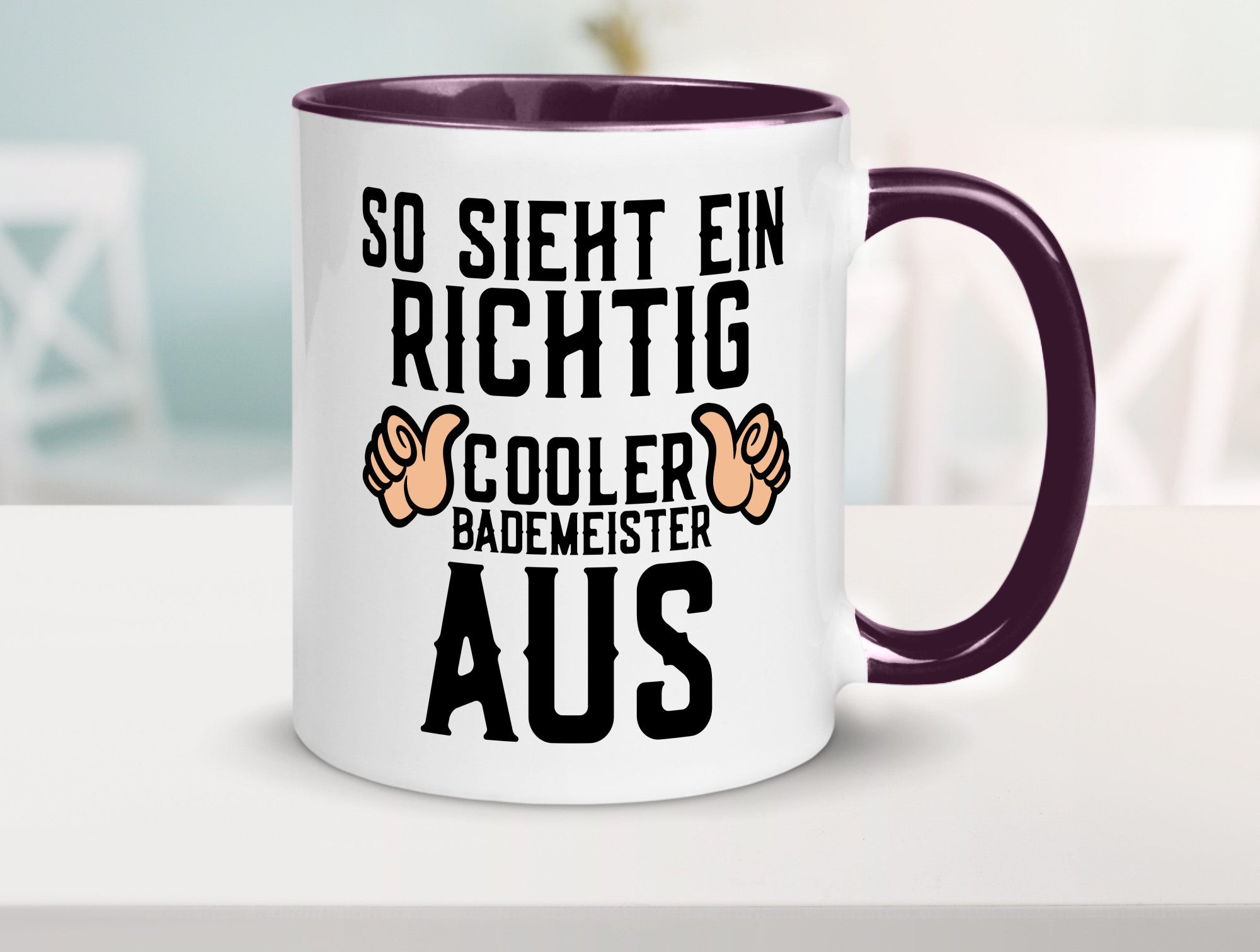 Richtig cooler Bademeister | Daumen hoch Schwimmbad lustig Humor Geschenkidee