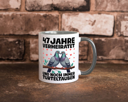 47 Jahre verheiratet | Turteltauben Ehe Ehepaar Humor Geschenkidee Tasse
