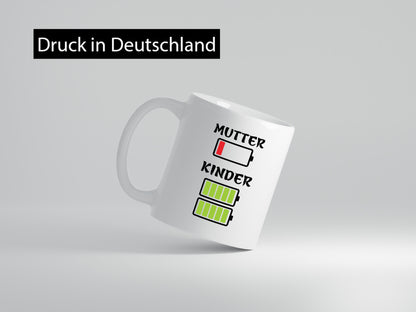Mutter akku leer | Kinder voll Muttertag Geschenk Familie Geschenkidee lustiger