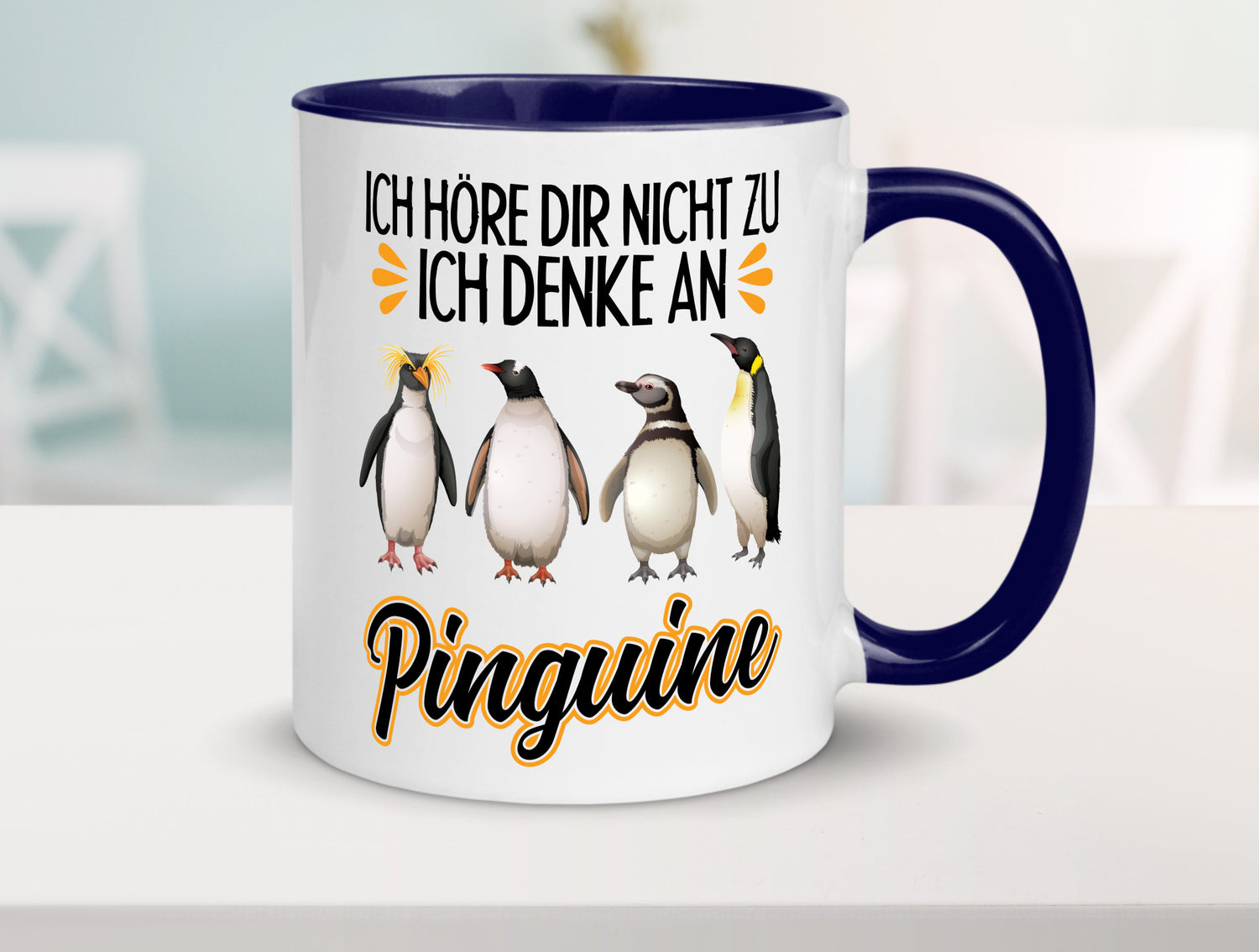 Ich denke an Pinguine Geschenkidee Humor Tasse