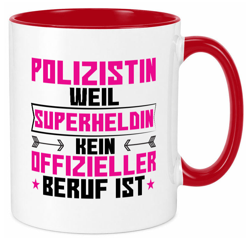 Superheldin Polizistin | Beruf Polizei Humor Arbeit Kollegen Büro Geschenkidee Tasse