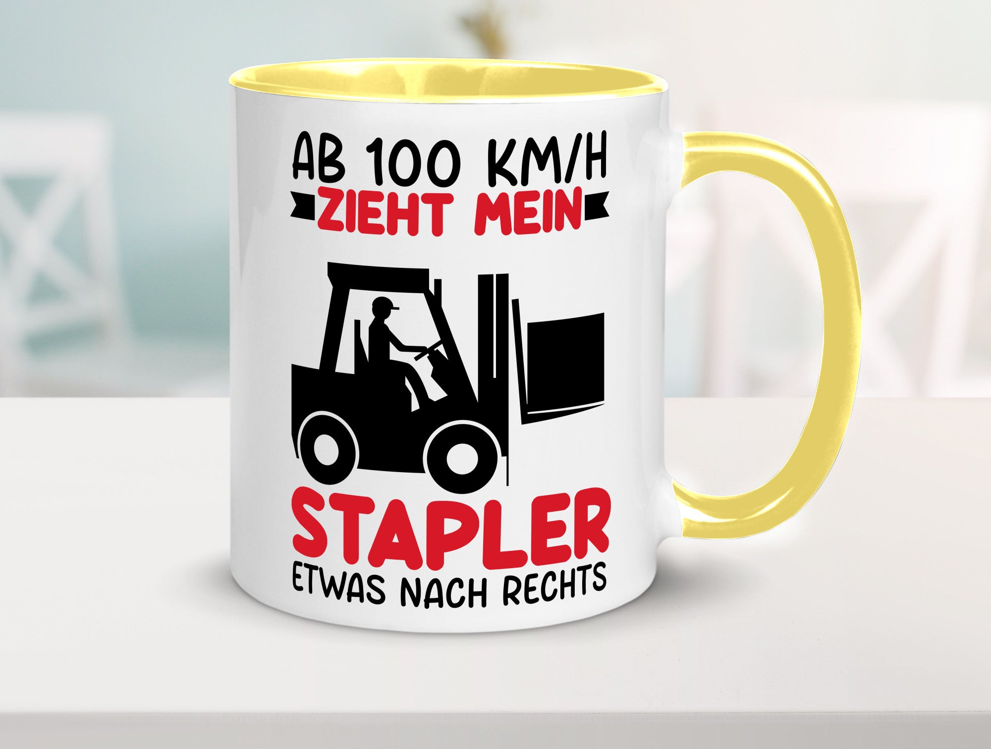 Stapler zieht nach Rechts | Staplerfahrer Arbeit Geschenkidee Kollegen Büro