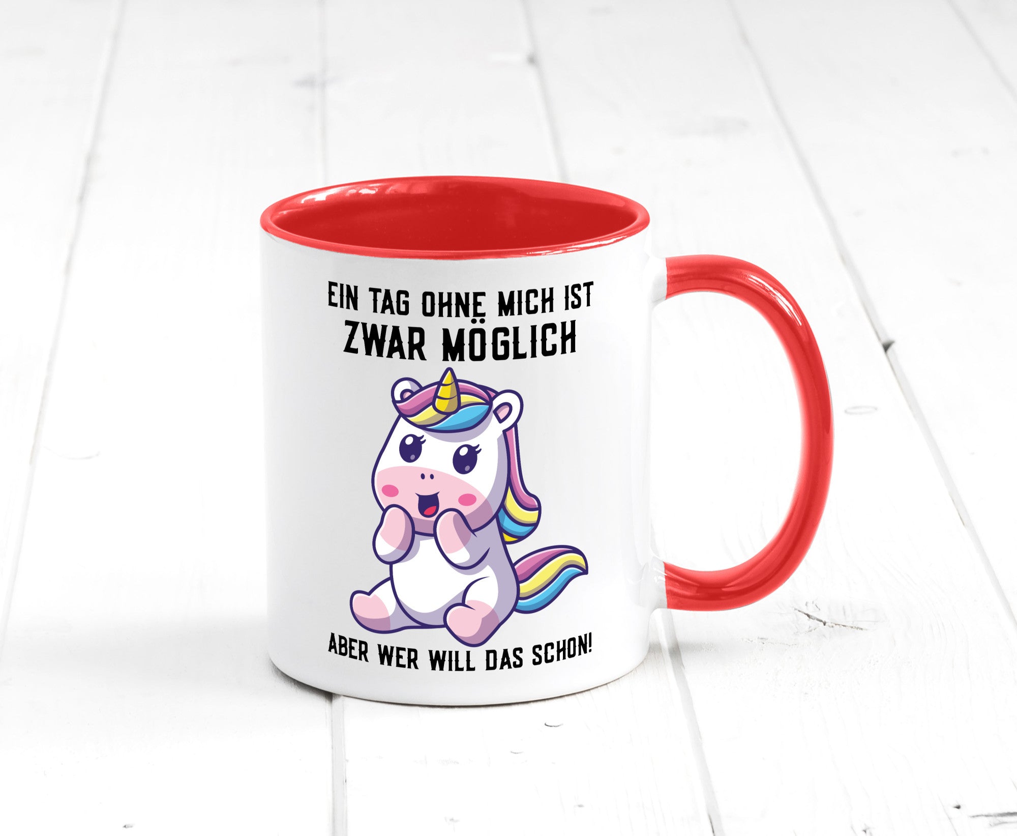 Ein Tag ohne mich ist möglich | süßes Einhorn Comic Geschenk Humor Geschenkidee