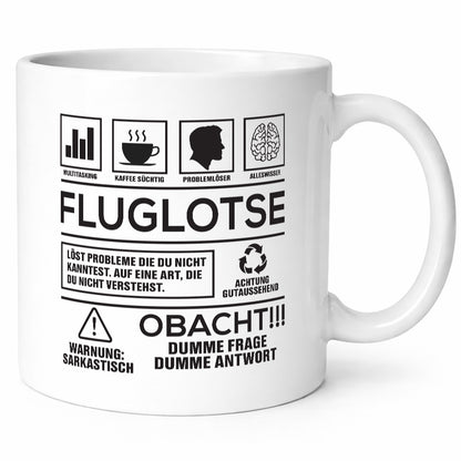 Achtung Probleme Fluglotse | Flugverkehr Flughafen Humor Geschenkidee Tasse