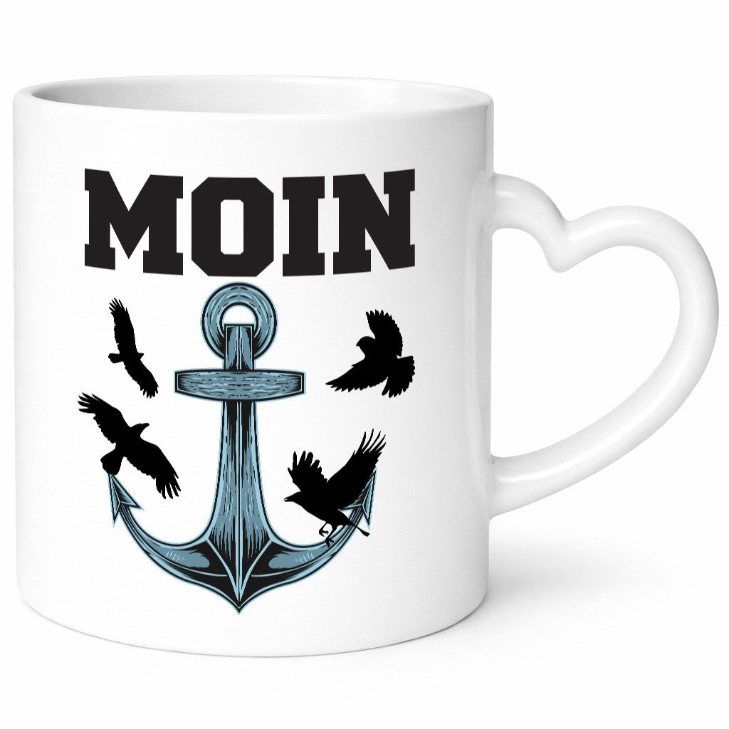 Moin | Norddeutscher Tasse Nordlicht Anker Motiv lustig Humor Geschenkidee