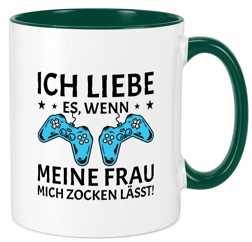 Ich liebe es zu zocken | Controller Sterne lustiger Spruch Geschenk Humor Tasse
