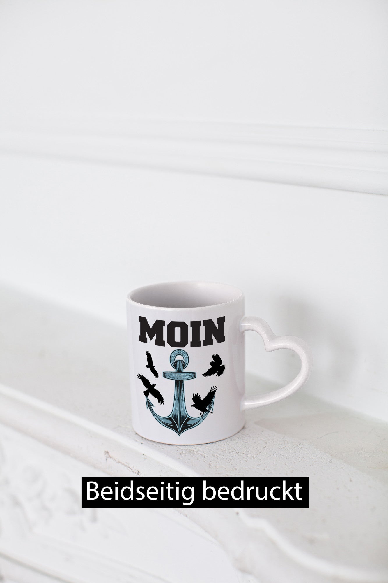 Moin | Norddeutscher Tasse Nordlicht Anker Motiv lustig Humor Geschenkidee