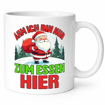 Ich bin nur zum essen hier | Weihnachtsmann Weihnachten v2 Geschenkidee Humor