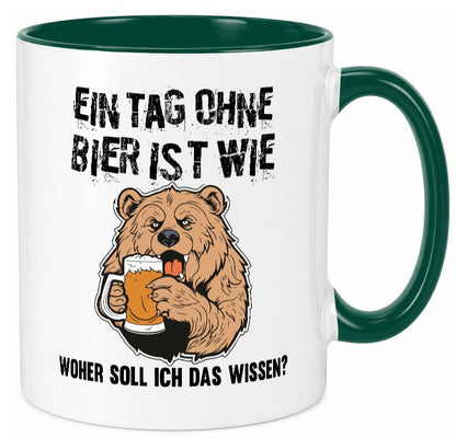 Ein Tag ohne bier ist wie woher soll ich das wissen | Geschenkidee Humor Tasse
